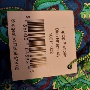 Brand New With Tags Vera Bradley Blue Rhapsody Laptop Bag